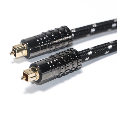 Toslink Digital Optical Audio Cable OD5.0 Knited Rope Plated with Black Textured Shell For Amplifier Soundbar 1.5M 3M 5M