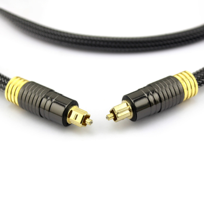 Factory Outlet Premium Digital Optical Audio Toslink 24K Plated Golden Knited Rope 1.2M