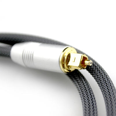 [Factory Outlet] Toslink Plated Golden Silver Port Knited Rope For Audiophile HiFi Subwoofer Speaker 1.2M 2M