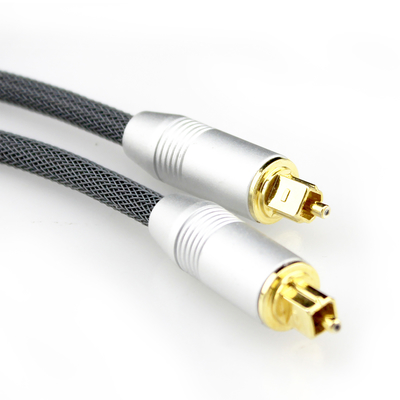 [Factory Outlet] Toslink Plated Golden Silver Port Knited Rope For Audiophile HiFi Subwoofer Speaker 1.2M 2M