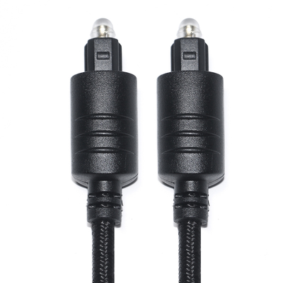 TOSLINK digital Audio Cable Black Knited Rope Plated Gold round port For DVD Player 1M 2M 3M