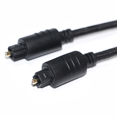 TOSLINK digital Audio Cable Black Knited Rope Plated Gold round port For DVD Player 1M 2M 3M