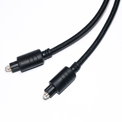 TOSLINK digital Audio Cable Black Knited Rope Plated Gold round port For DVD Player 1M 2M 3M