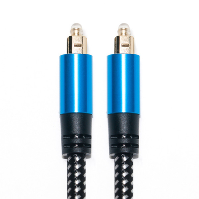 Toslink Audio Cable Blue Digital Optical Fiber Cable Toslink Cable Aluminum Alloy Metal Shell Nylon Braid