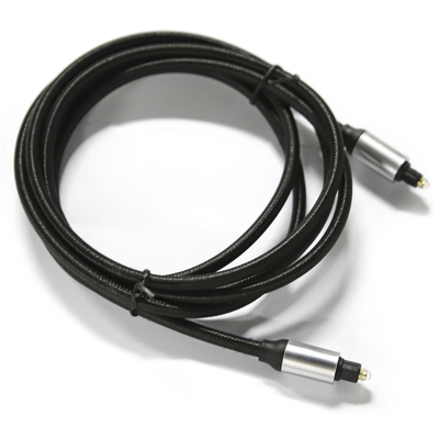 Toslink Digital Optic Fiber Cable OD4.0 Braided Cable Plastic Plated Metal Shell Round Connector For Soundbar CD Player