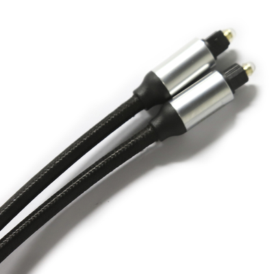 Toslink Digital Optic Fiber Cable OD4.0 Braided Cable Plastic Plated Metal Shell Round Connector For Soundbar CD Player