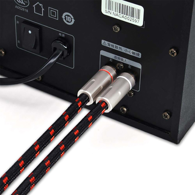 ROHS RCA Digital Audio Cable SPDIF 3.5mm Gold Plated With Texture Knited Rope 5.1