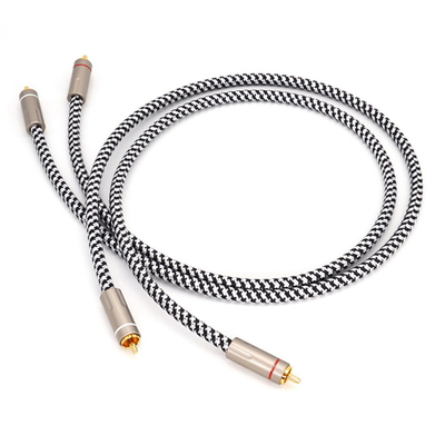 ROHS RCA Digital Audio Cable SPDIF 3.5mm Gold Plated With Texture Knited Rope 5.1