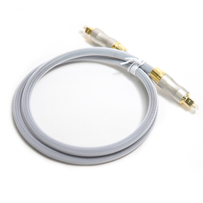 Toslink Digital Audio Optic Cable OD5.0 Knited Grey Rope Gold Plug Frosted Shell For CD/DVD Speaker Box