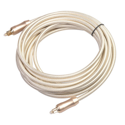TOSLINK Optical Audio Cable Gold Plug Knited Rope Frosted Shell 1.2M For CD / DVD Soundbar Home theatre