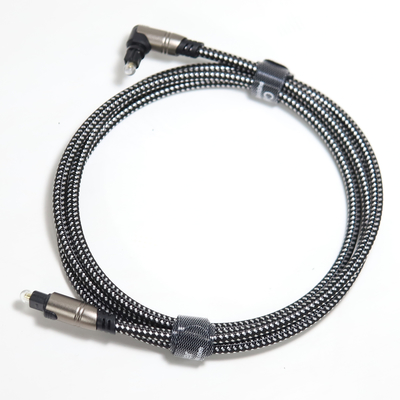 90 Degree Optical Toslink Audio Cable OD5.0 Knited Rope For Soundbar 5M