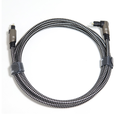 90 Degree Optical Toslink Audio Cable OD5.0 Knited Rope For Soundbar 5M