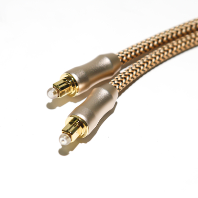 TOSLINK Optical Digital Audio Cable Rose Gold Plug Frosted Shell Knited Rope 1M For CD / DVD Soundbar Home Theatre