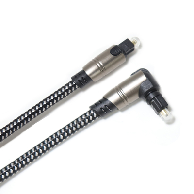 90 Degree Optical Toslink Audio Cable OD5.0 Knited Rope For Soundbar 5M
