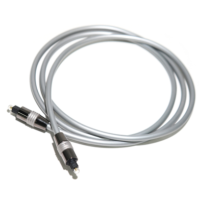 Toslink Cable Optical Fiber  OD5.0 Silver Rope Plated Aluminum Ink Black Shell For Amplifier Soundbar 1.5M 3M 5M