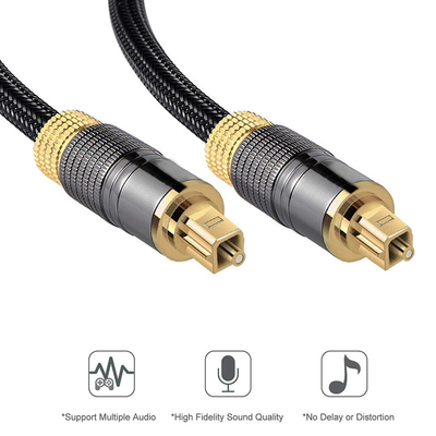 24K Gold Plated Toslink Cable 1m 2m 3m 5m 7.5m 10m Digital Audio Fiber Optical Cable Toslink Male To Male Optical Cable