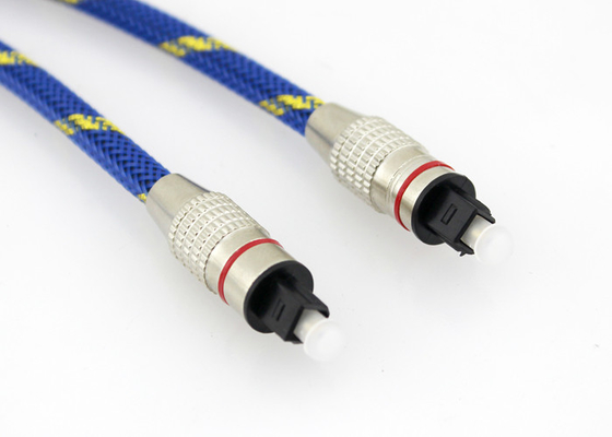 Optical Digital Audio Cable  Male to Male Gold Plated Knited Blue Rope 5.1 for Home Theater Soundbar