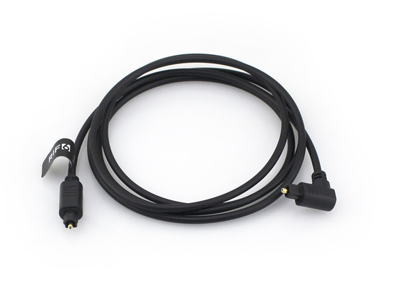 Gold Plated 4.0mm 90 Degree Optical Cable , Toslink Audio Optical Fibre Cable