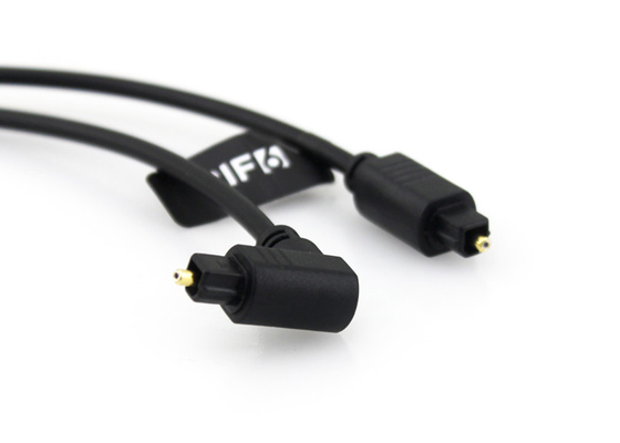 Gold Plated 4.0mm 90 Degree Optical Cable , Toslink Audio Optical Fibre Cable