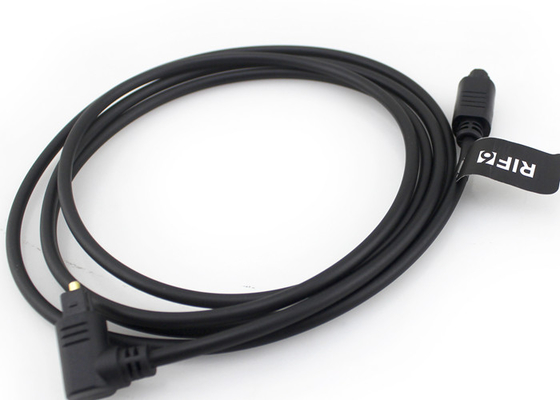 Gold Plated 4.0mm 90 Degree Optical Cable , Toslink Audio Optical Fibre Cable