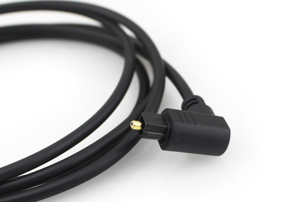 Gold Plated 4.0mm 90 Degree Optical Cable , Toslink Audio Optical Fibre Cable