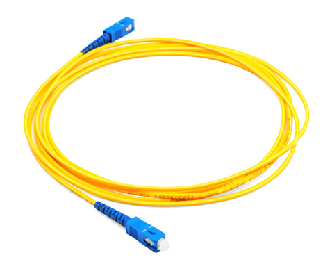 Yellow Dual Core Fiber Optic Patch Cord OM3 10 Gbps 4CH
