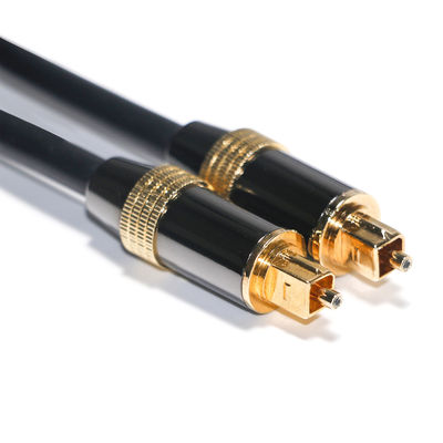 Metal Rope Interface Toslink Digital Cable OB6.0 PVC Rope Plated Black Metal Rim Golden ...