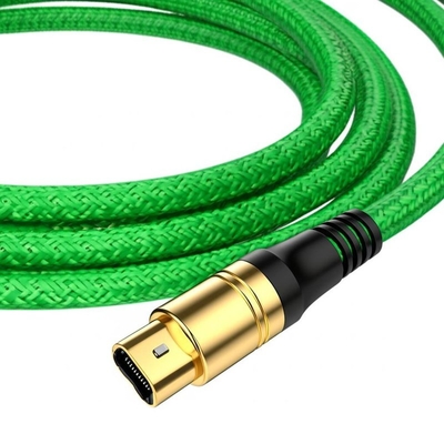Gold-Plated Connectors TOSLINK Optical Audio Cable PVC Environmental Protection Material Cotton Mesh Weaving Green or Customized