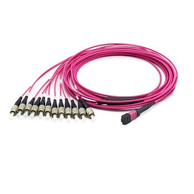 High-Density MPO-12 to FC OM4 Breakout Cable for Data Center & Multichannel Systems
