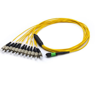 MPO-12FC OS2 Single-Mode Fiber Optic Fanout Patch Cable – 12-Core MPO to FC Breakout Harness